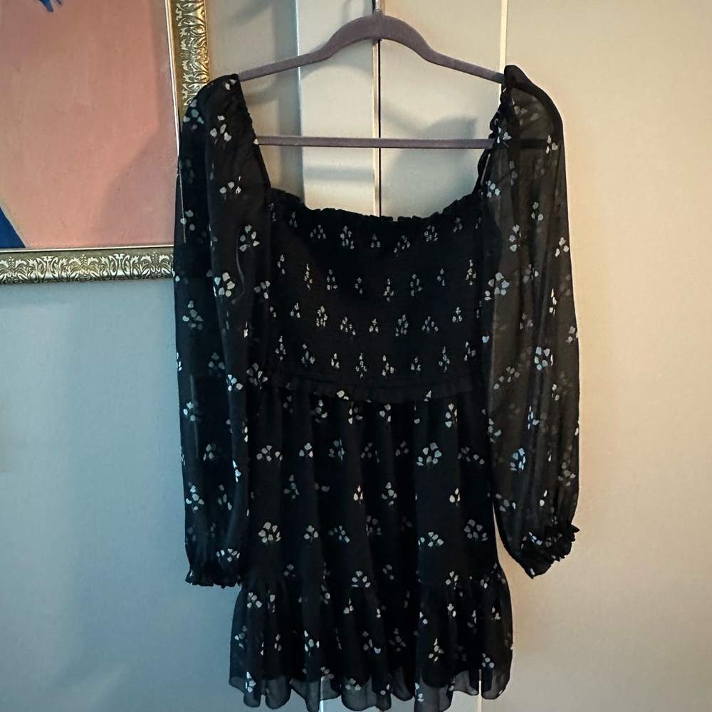 Wilfred Black Floral Mini Dress